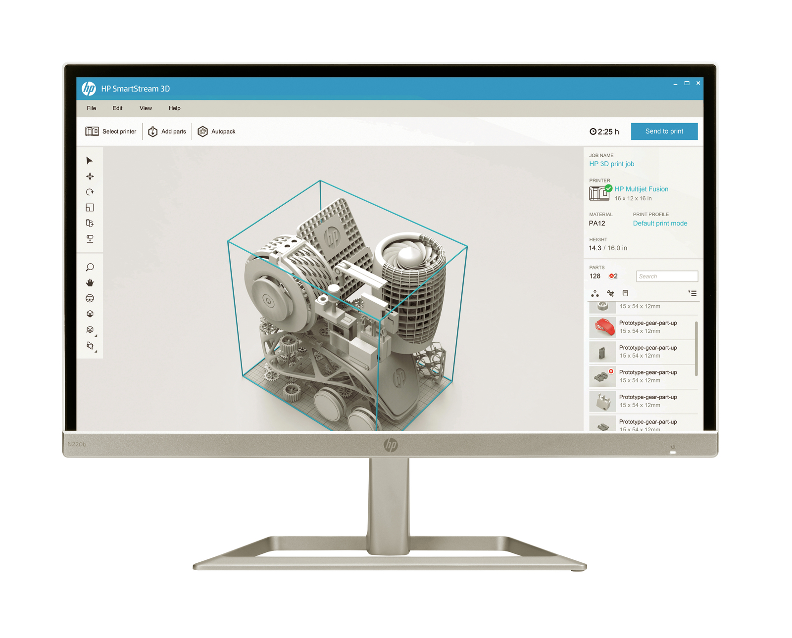 Der intuitive und leistungsstarke HP SmartStream 3D Build Manager hilft Ihnen bei der Erstellung Ihrer Druckjobs.