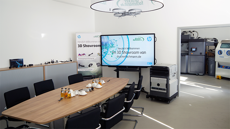 3D Showroom von druckerfachmann.de mit dem HP Jet Fusion 4200 Produktionssystem