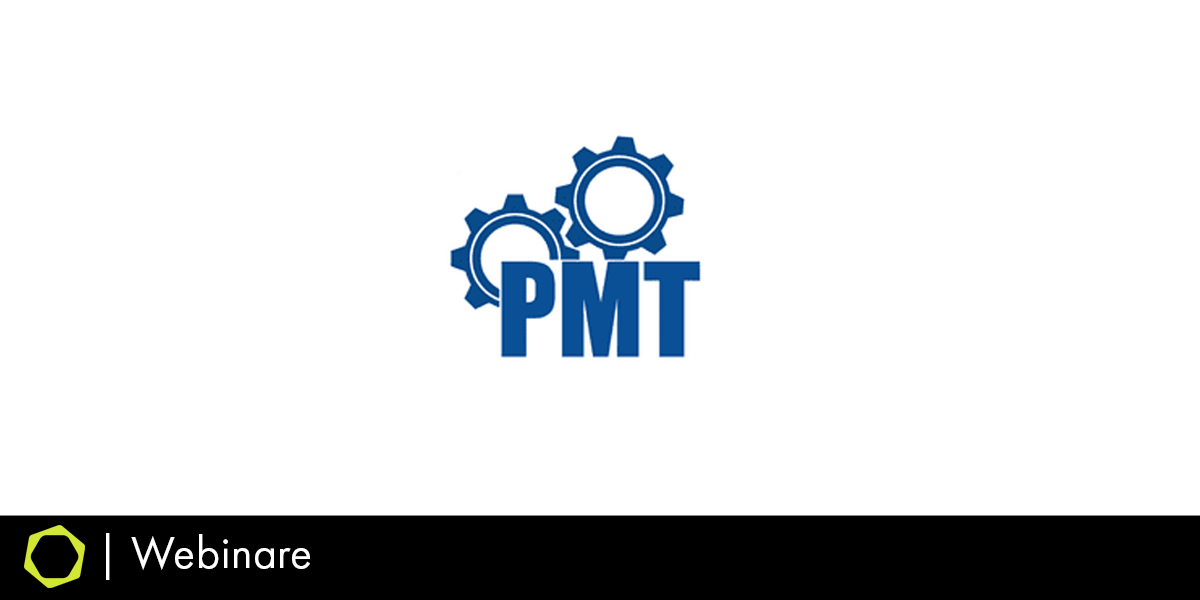 PMT Logo weiß auf blau